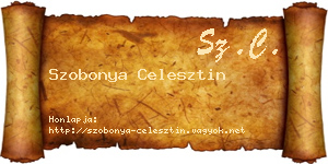 Szobonya Celesztin névjegykártya